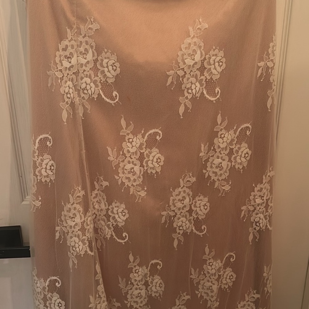 Floral Lace Two Piece Overlay Dress